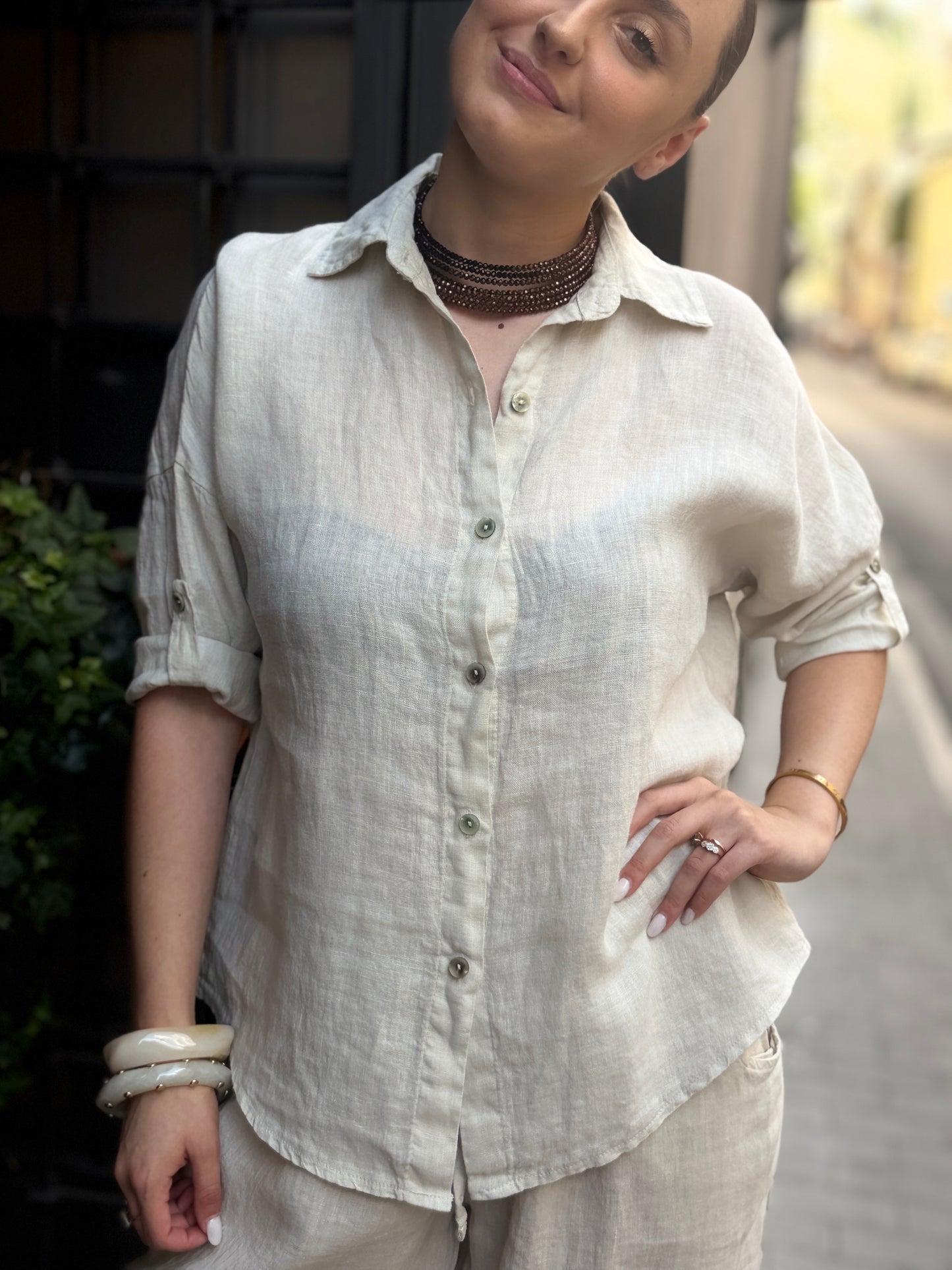 Camicia VIOLA in lino (disponibile in più colori)