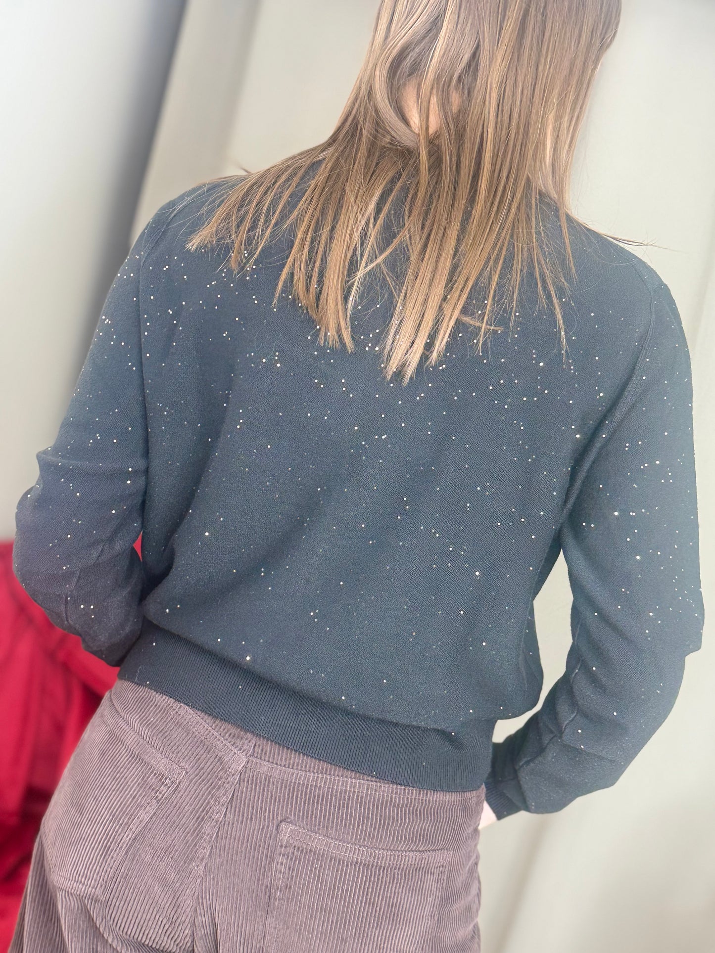 Cardigan in viscosa con micro paillettes (disponibile in più colori)