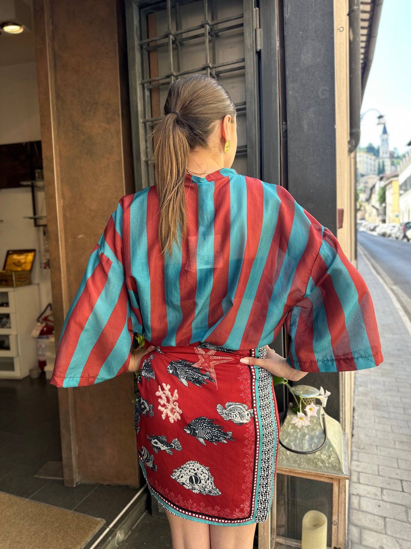 Tensione in Camicia a righe Rosso/Azzurro