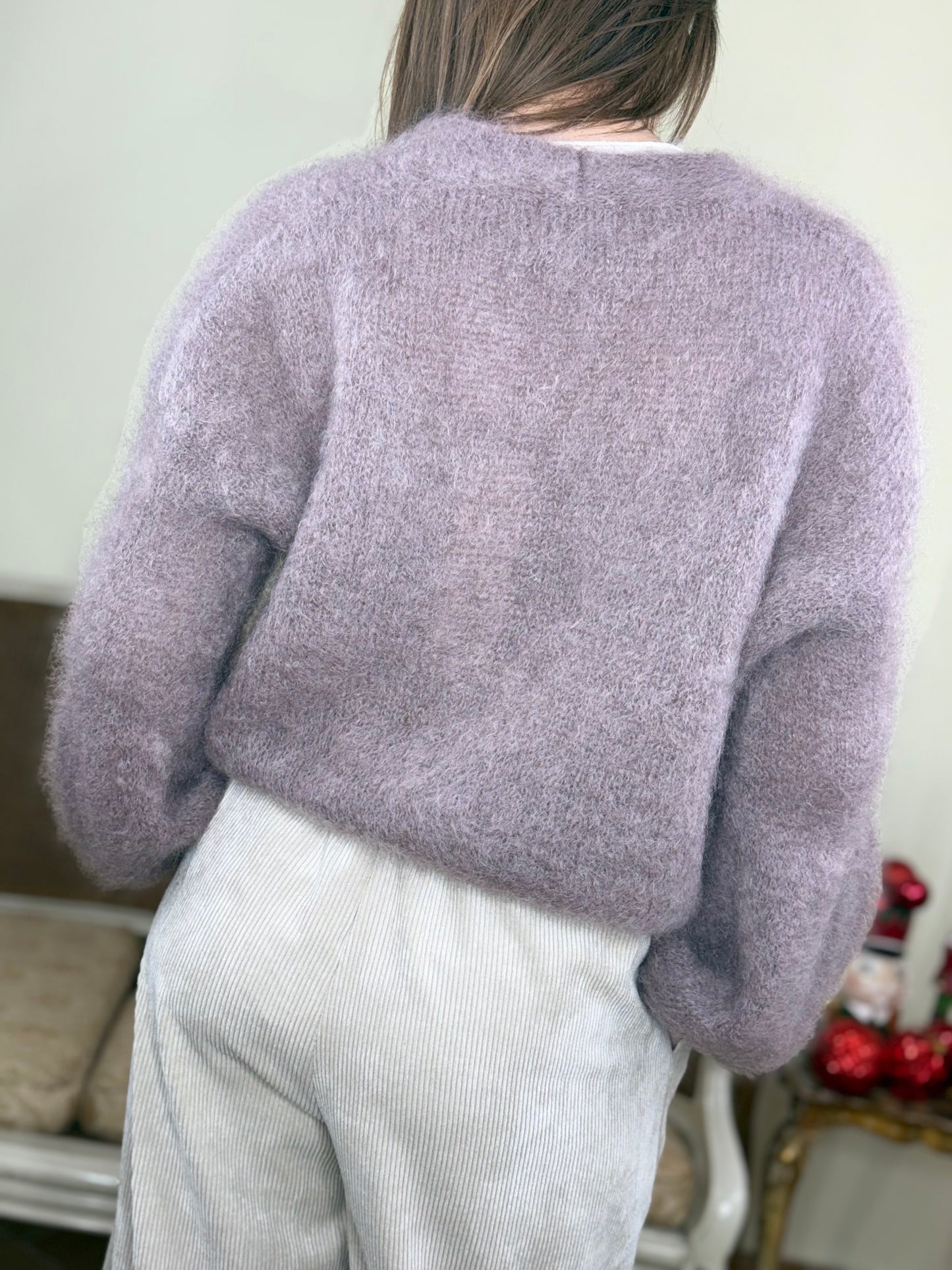 Maglia in super kid Mohair TAUPE