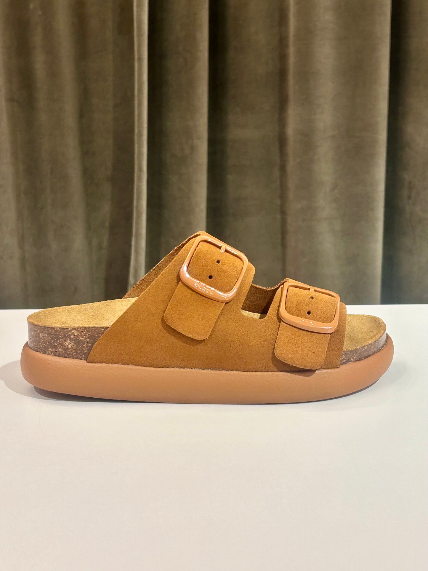 Scholl NOELLE CHUNCKY COGNAC SUEDE