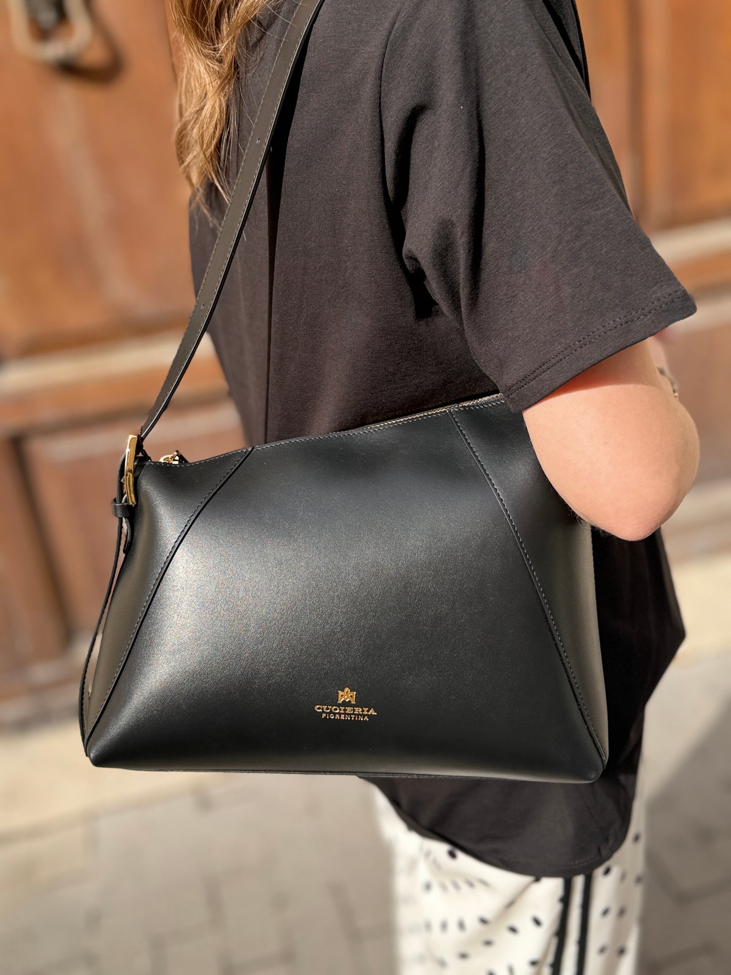 Cuoieria Fiorentina Loop Hobo NERO