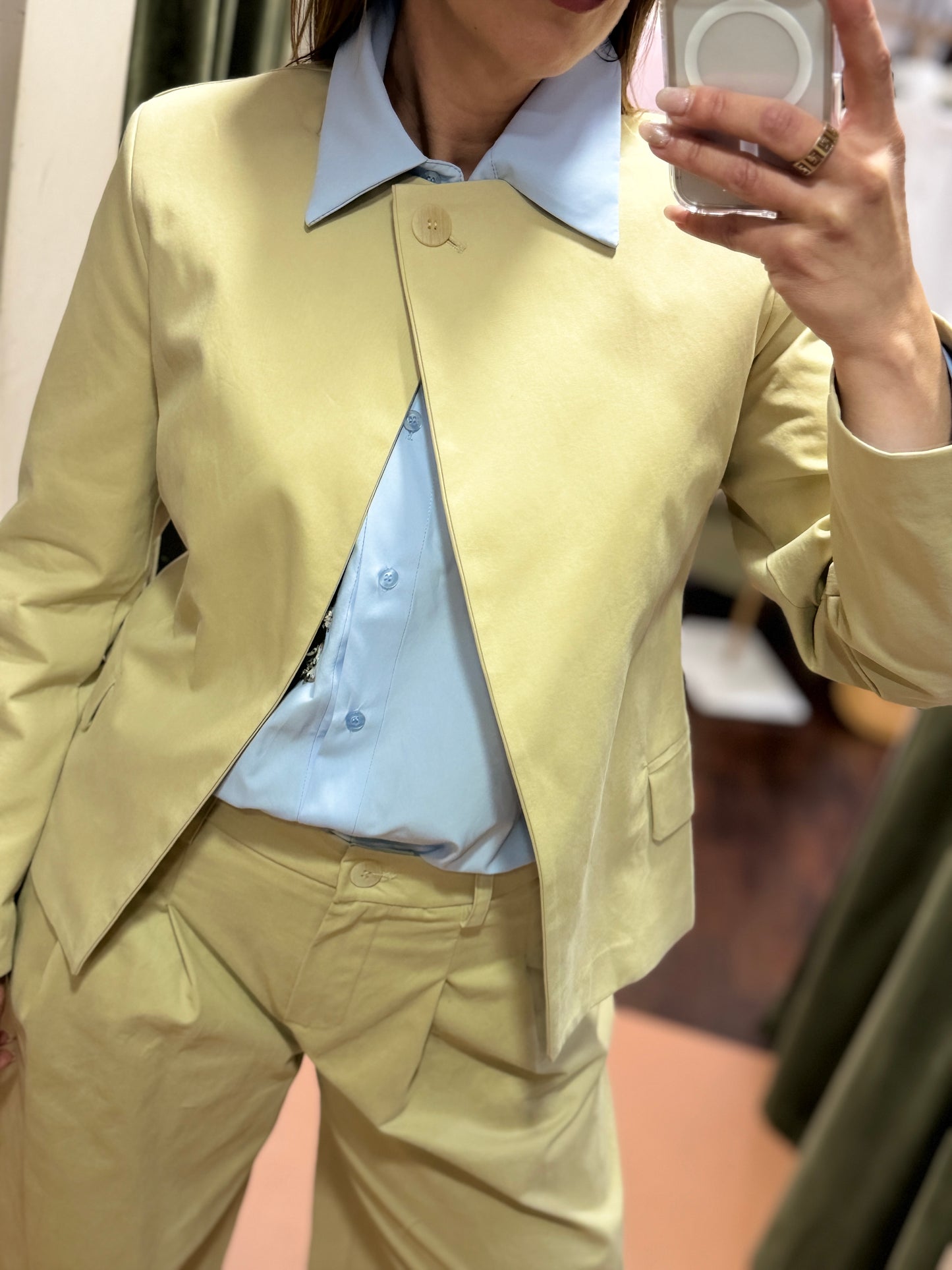 Tensione in  Giacca un bottone con arricciatura Sabbia