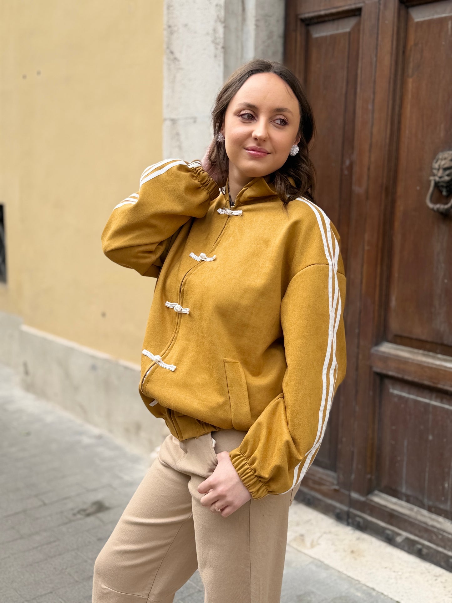 Felpa Sporty Chic Ocra