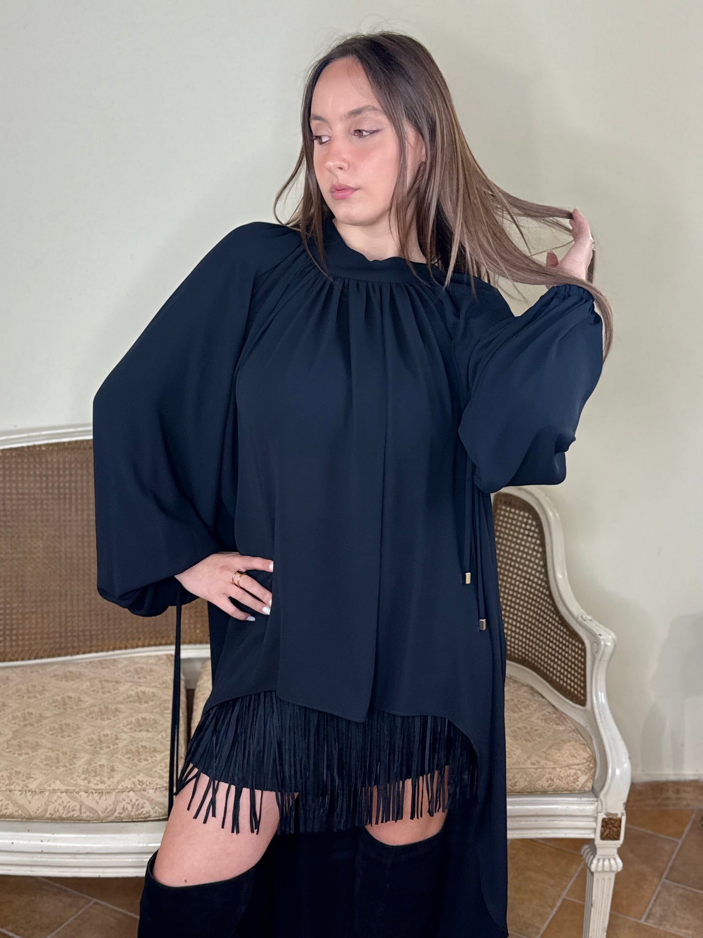 BohemianVí AIRY BLOUSE Black