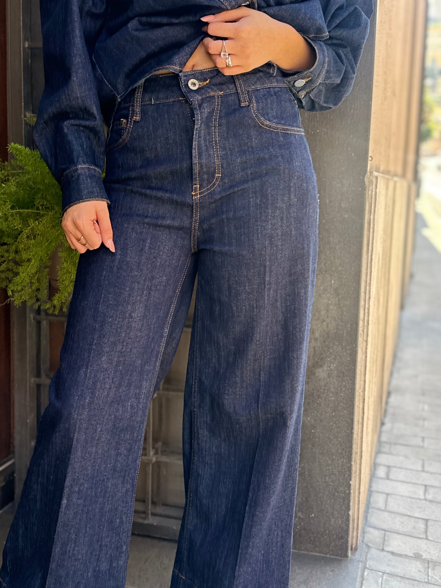 Jeans BLU DENIM SCURO a palazzo