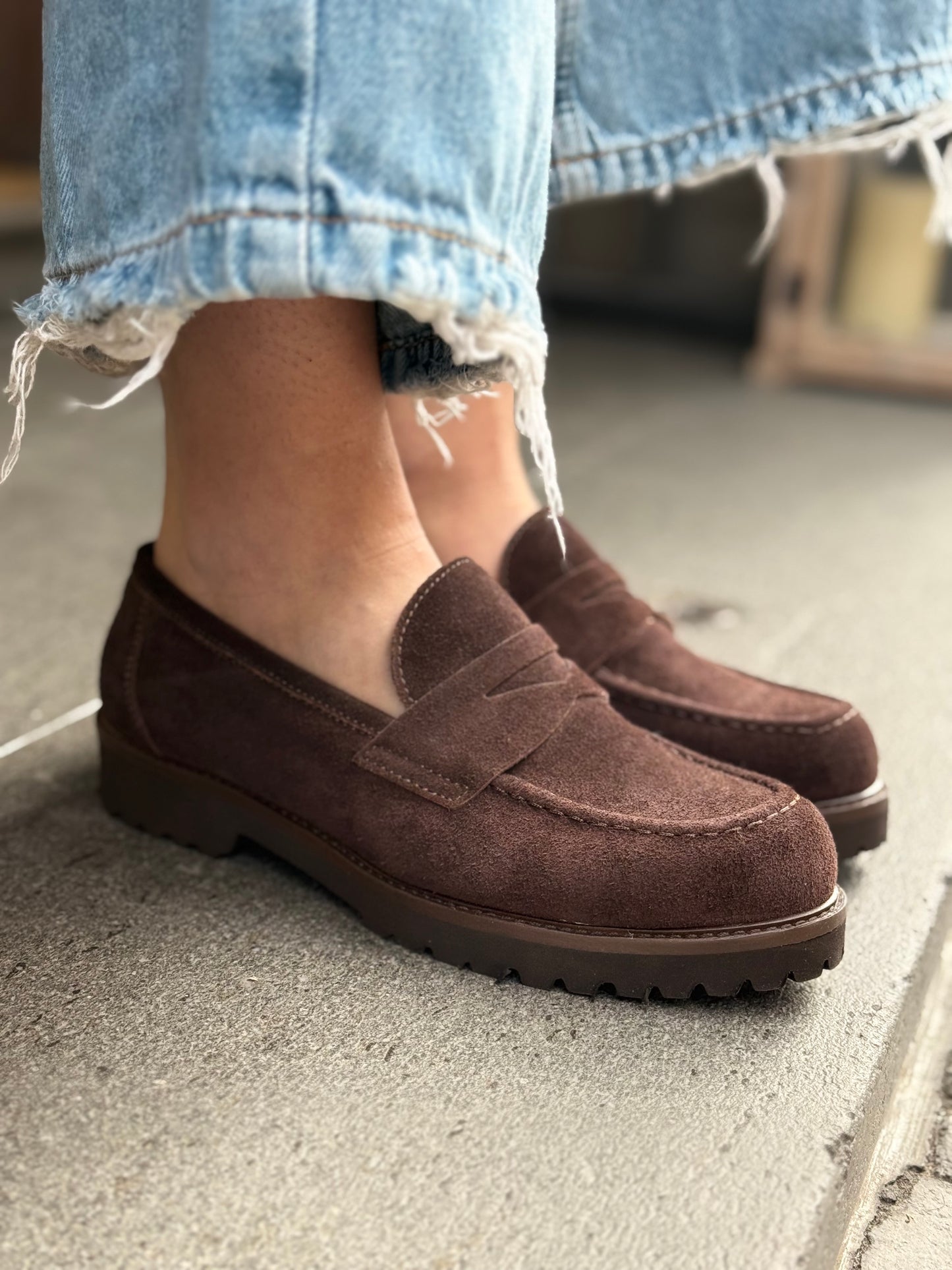 Ovyè Mocassino in camoscio moro