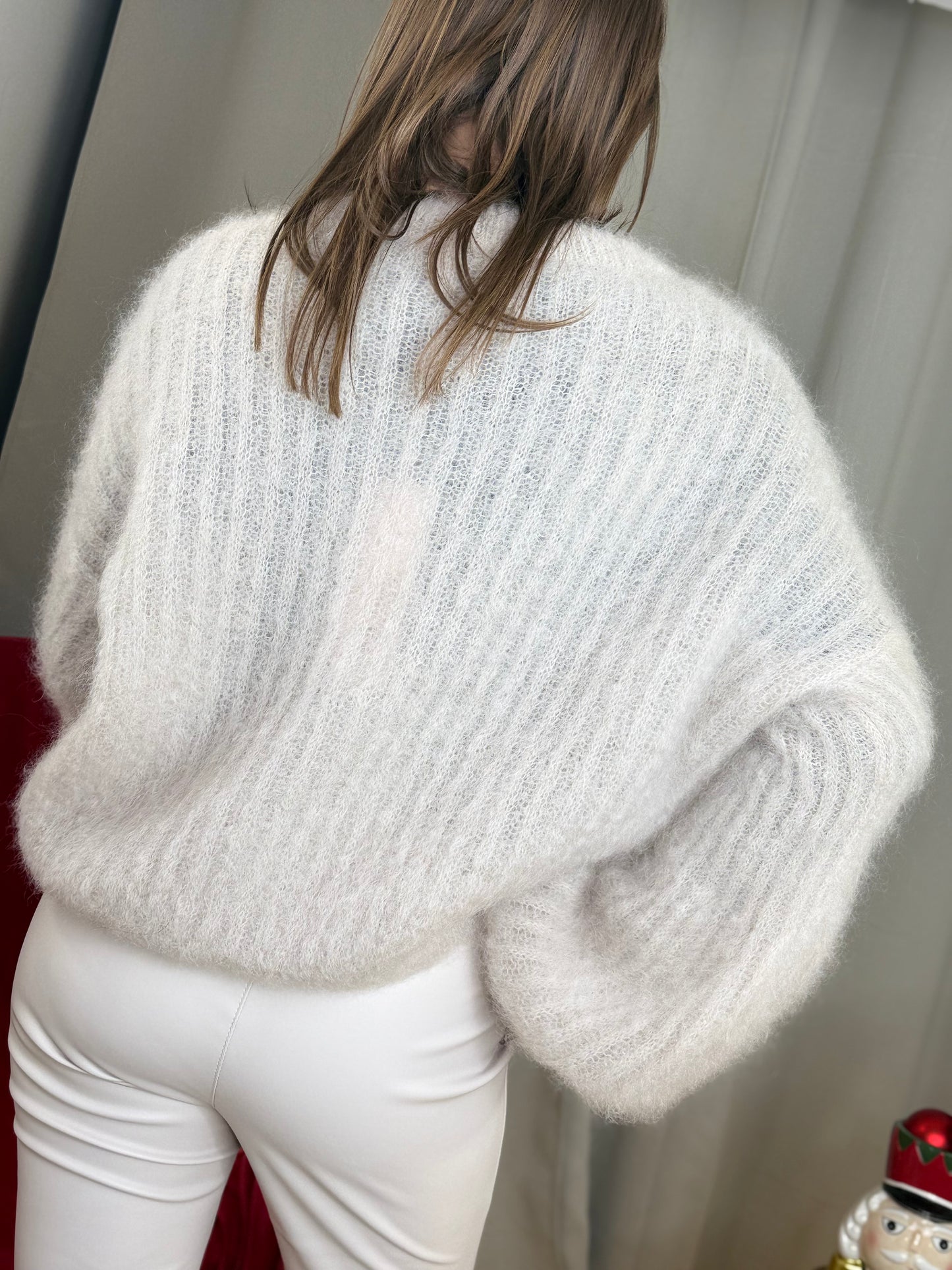 Maglia intrecciata in Kid  Mohair BEIGE