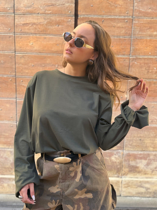 T-shirt manica a campana MILITARE