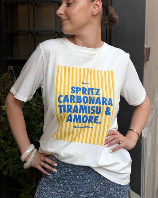 T-shirt "SPRITZ,CARBONARA...