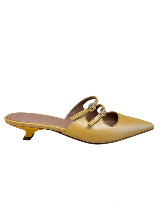 Elisa Lanci-LUCILLE- Mules doppio cinturino giallo