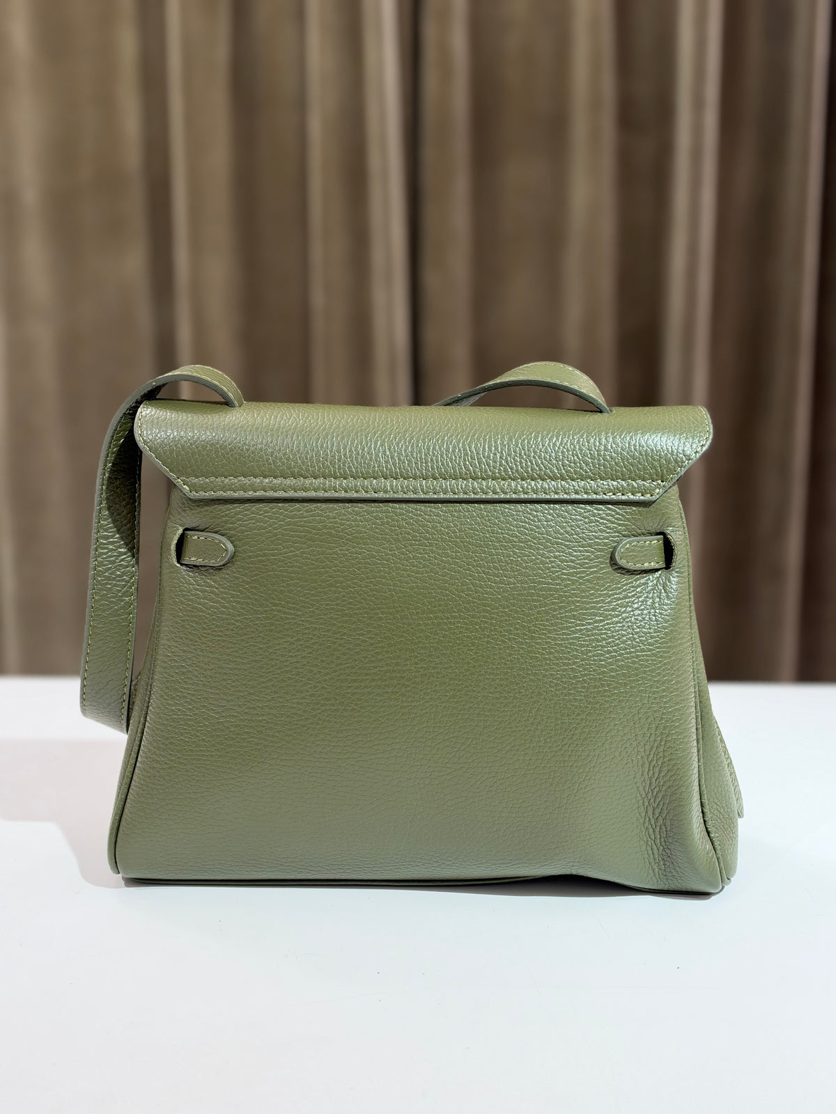 Borsa a spalla in pelle martellata VINO/VERDE