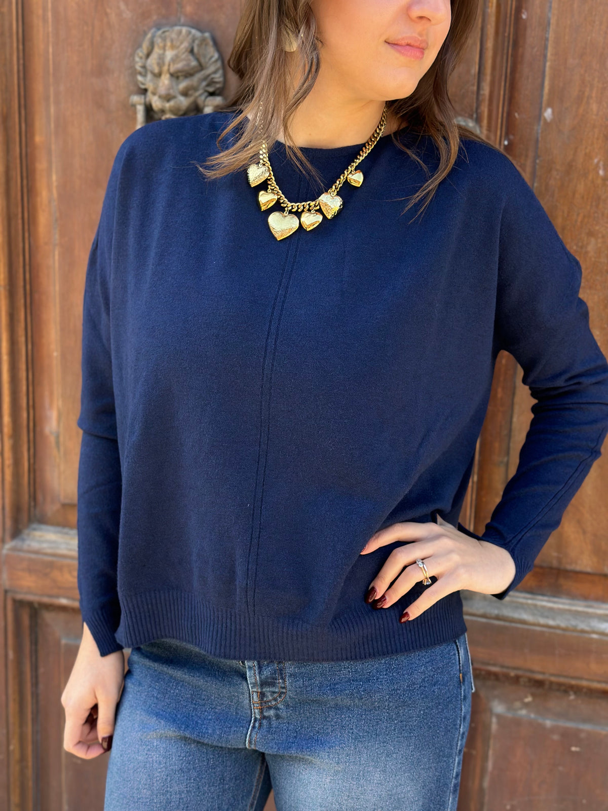 Tensione in maglia morbida BLU