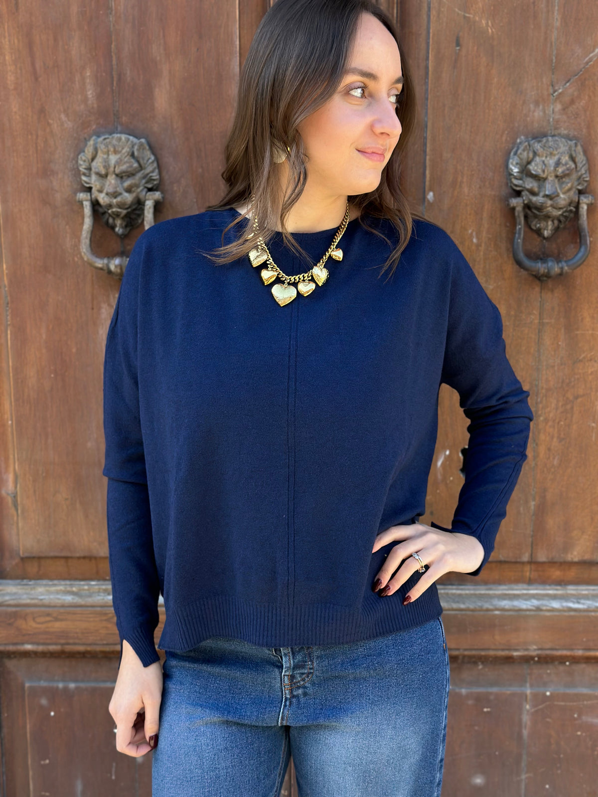 Tensione in maglia morbida BLU