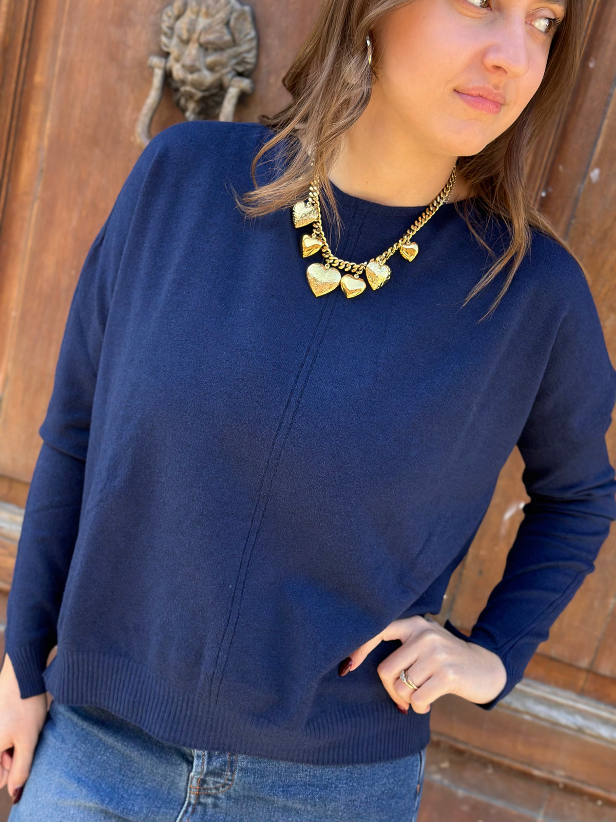 Tensione in maglia morbida BLU