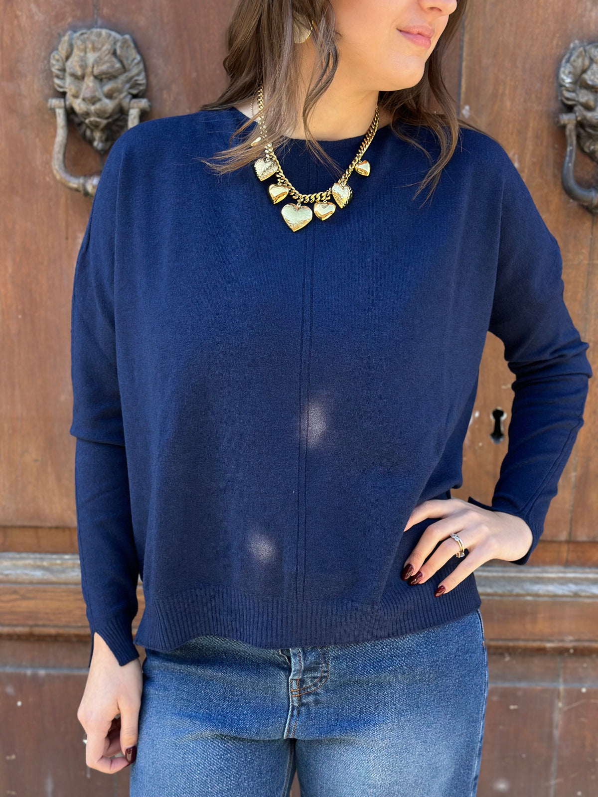 Tensione in maglia morbida BLU