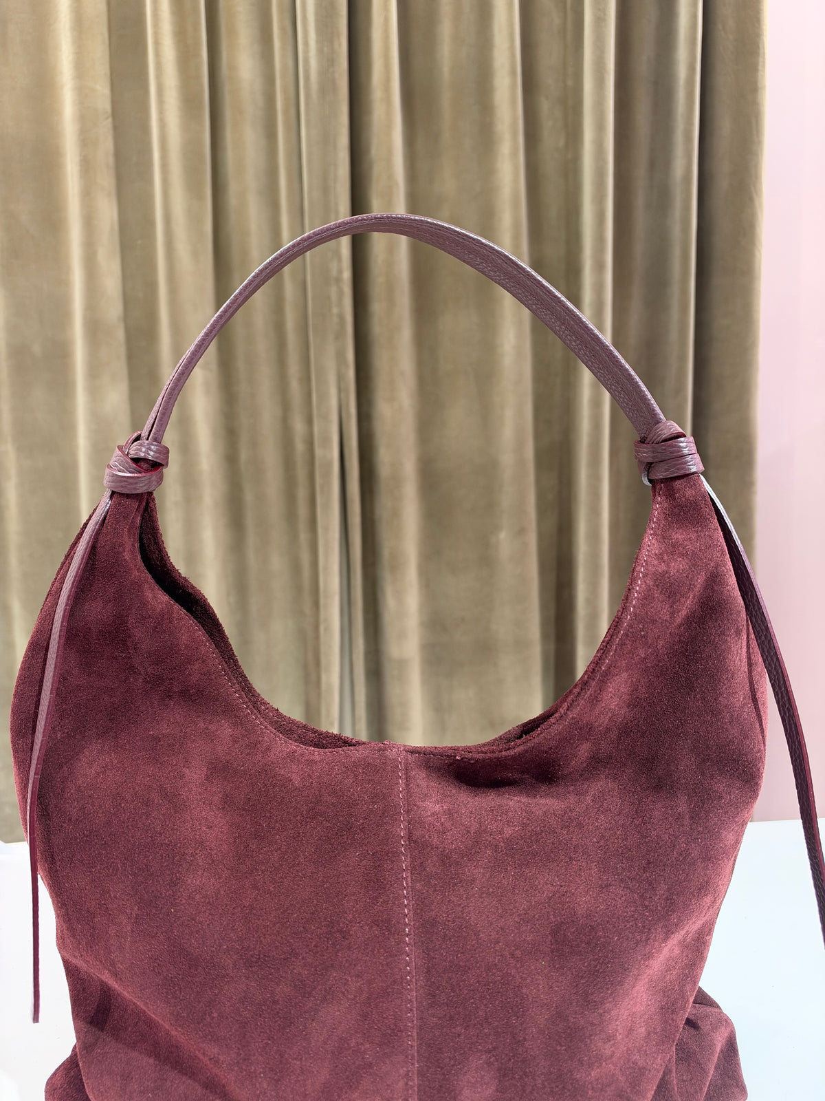 Borsa/sacca in camoscio MORO/MILITARE/BORDEAUX