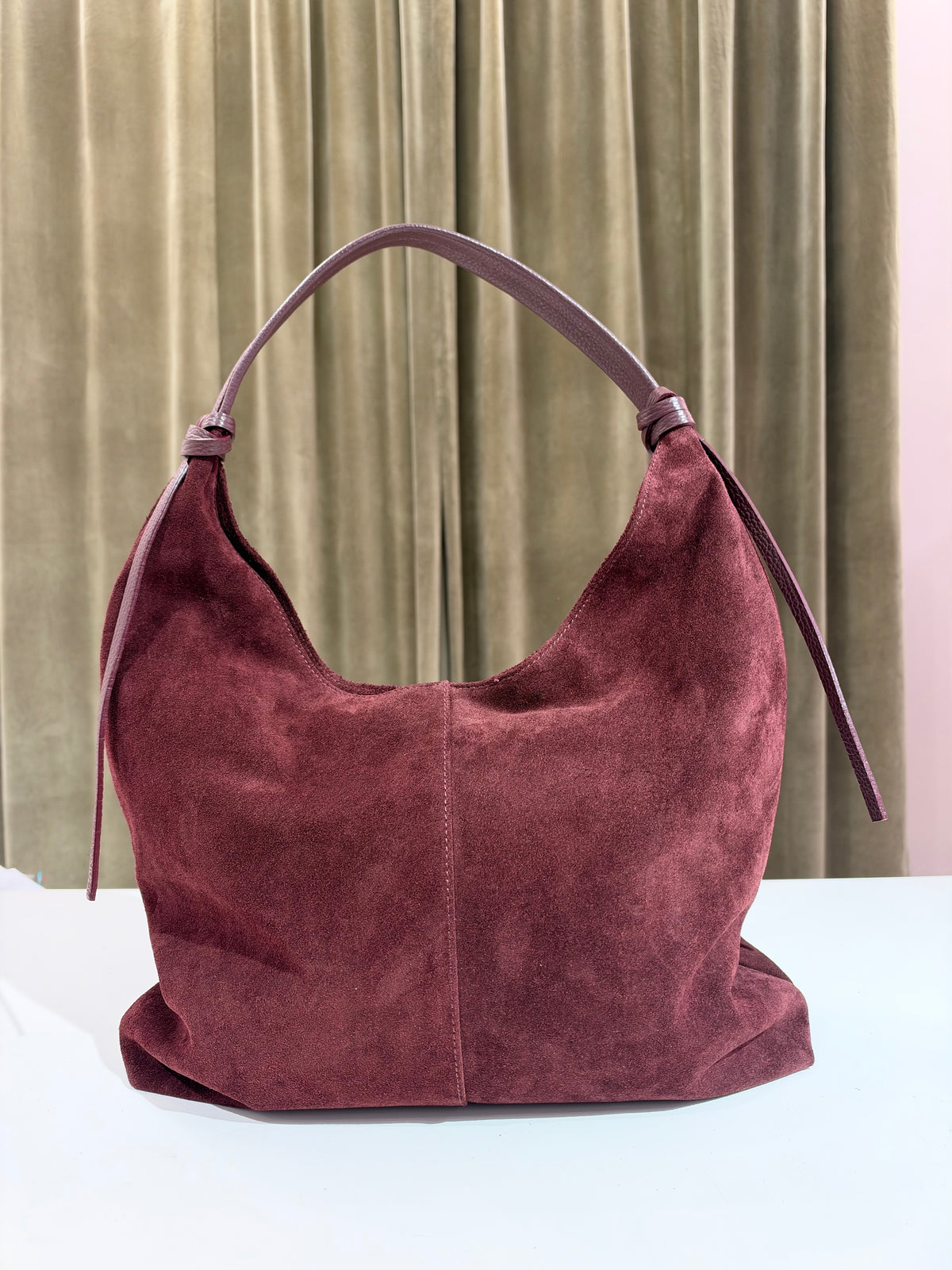 Borsa/sacca in camoscio MORO/MILITARE/BORDEAUX