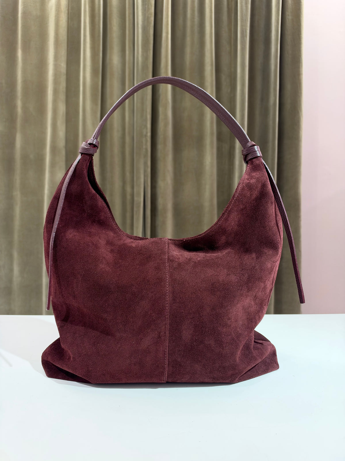 Borsa/sacca in camoscio MORO/MILITARE/BORDEAUX