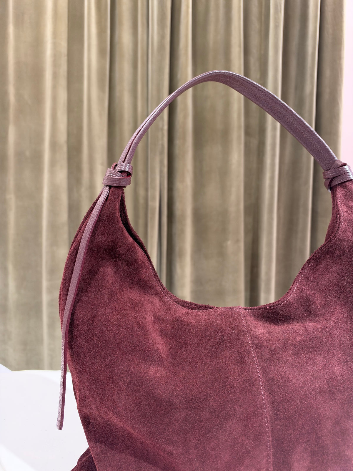 Borsa/sacca in camoscio MORO/MILITARE/BORDEAUX
