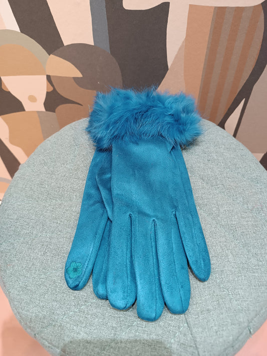 Guanti con ecopelliccia