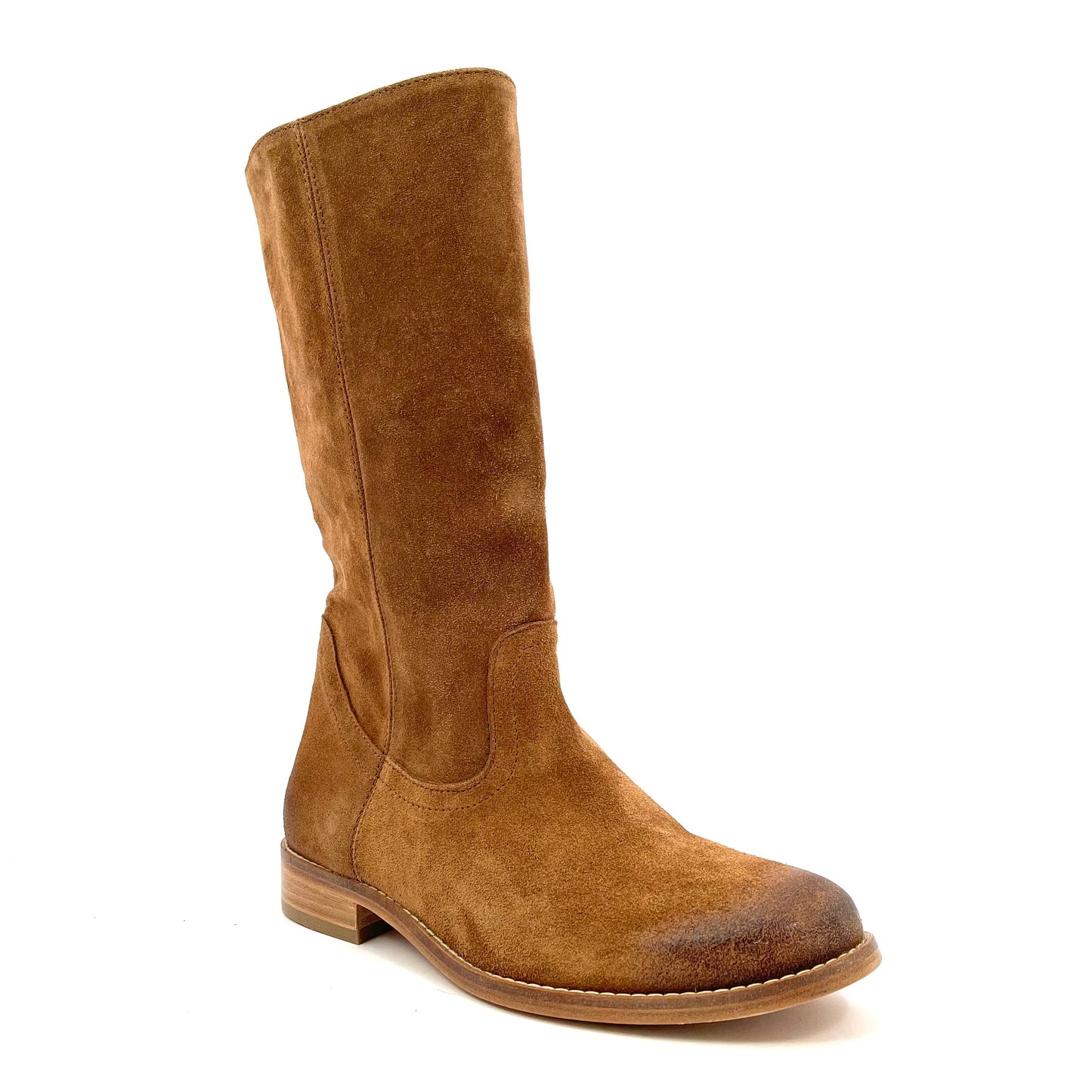 Curiositè stivale punta tonda camoscio