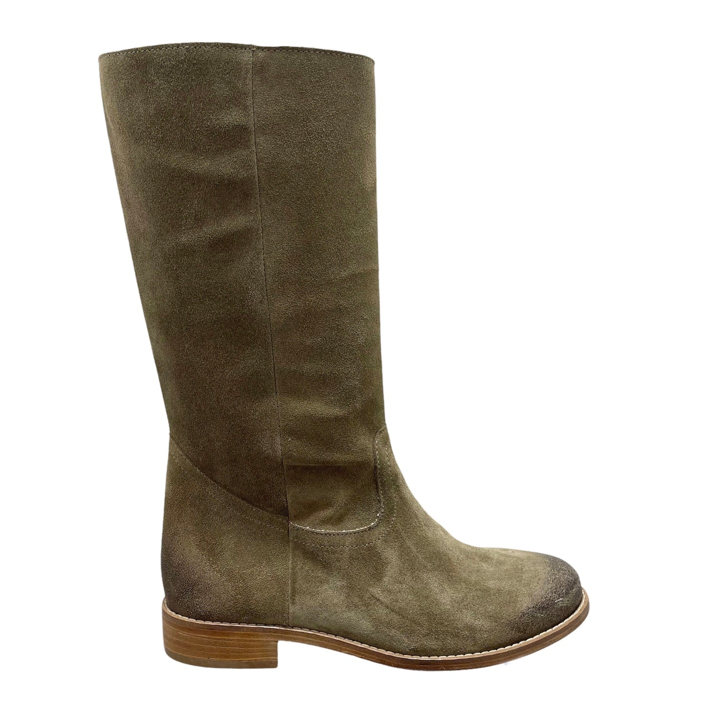 Curiositè stivale punta tonda camoscio