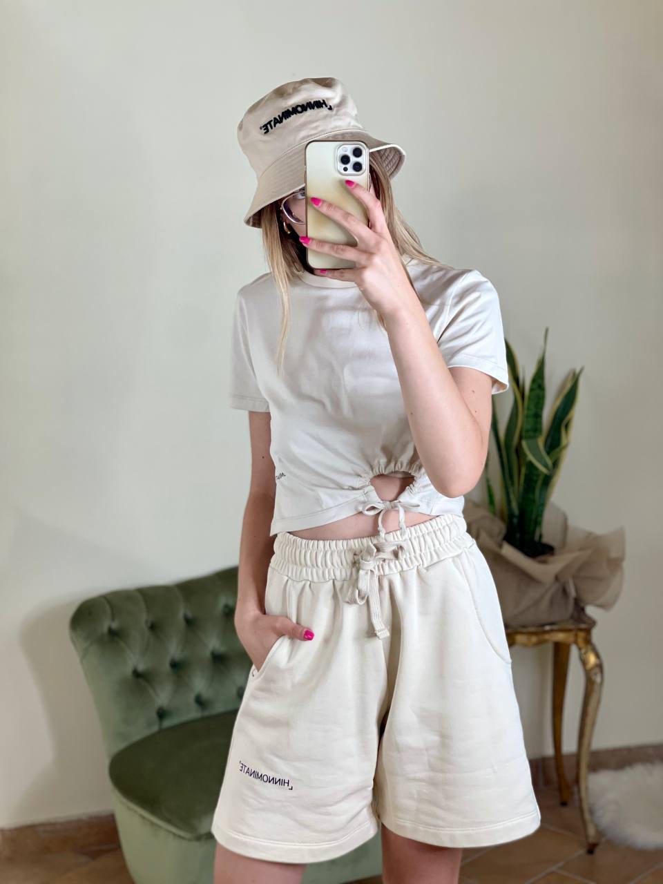 Hinnominate cappello pescatora con ricamo