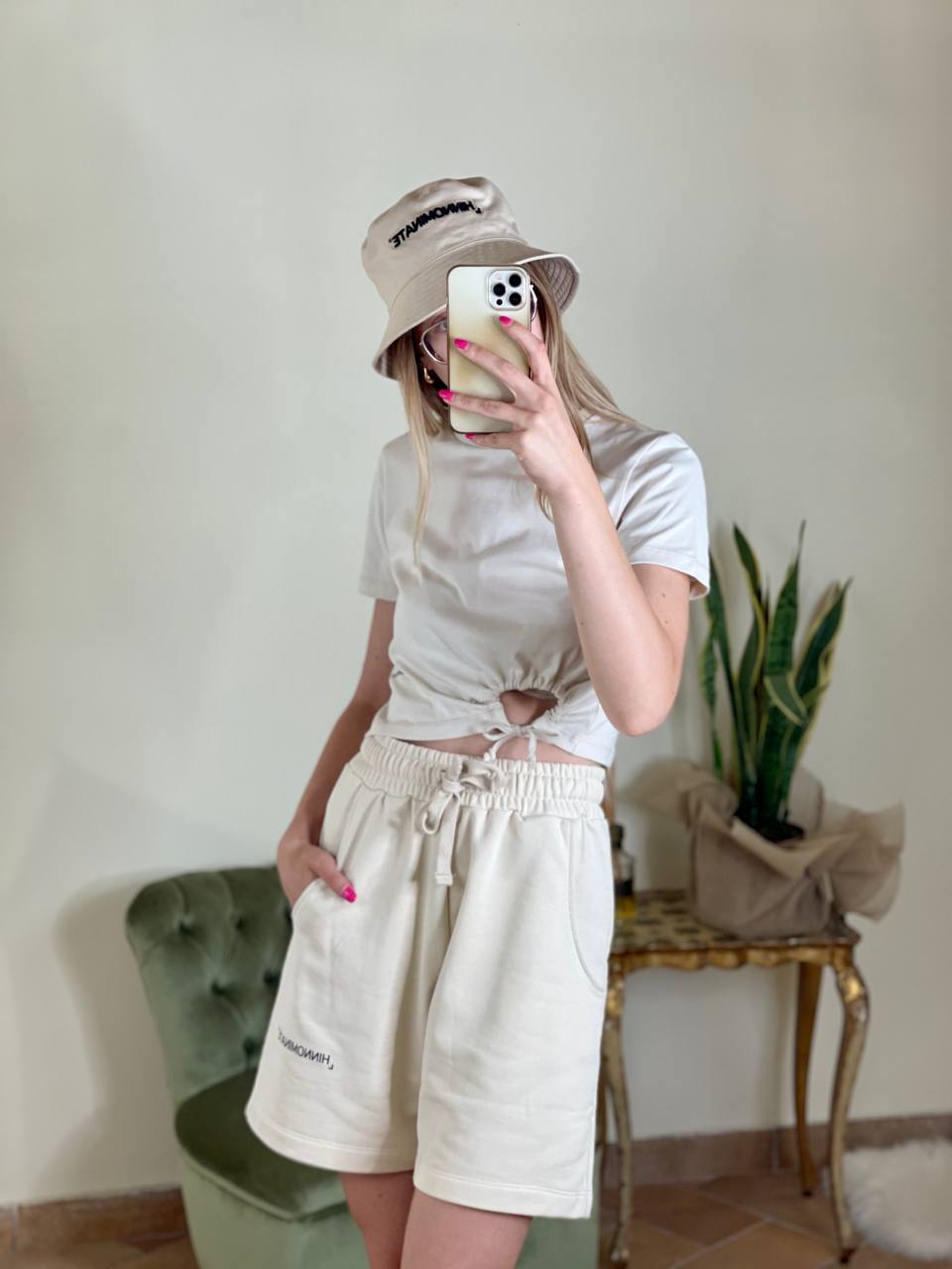 Hinnominate cappello pescatora con ricamo